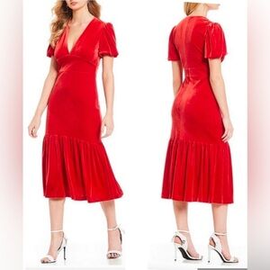Gianni Bini red velvet Valentine’s Day midi dress size 8​​​